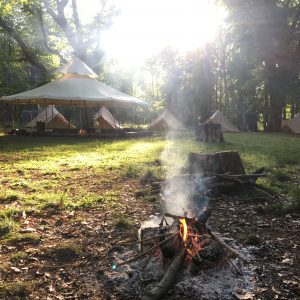 camping area and fire