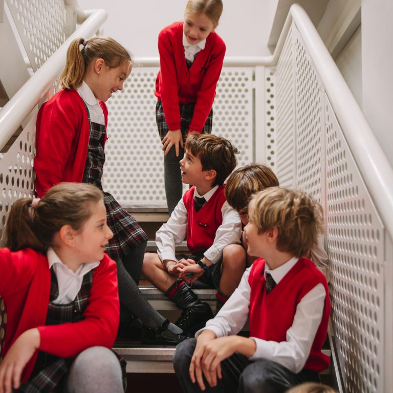 students on the stairwell